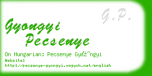 gyongyi pecsenye business card